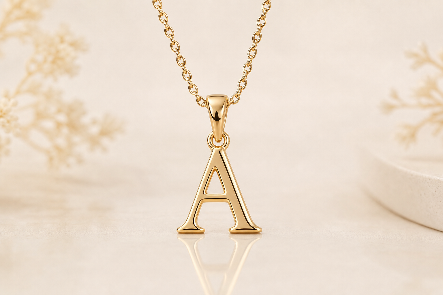 Initial Letter Gold Pendant
